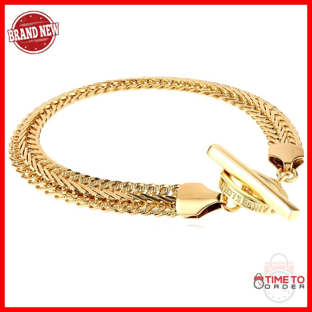 Goldtone Chain Bracelet Toggle Closure Classic Elegant Minimal Everyday Wear